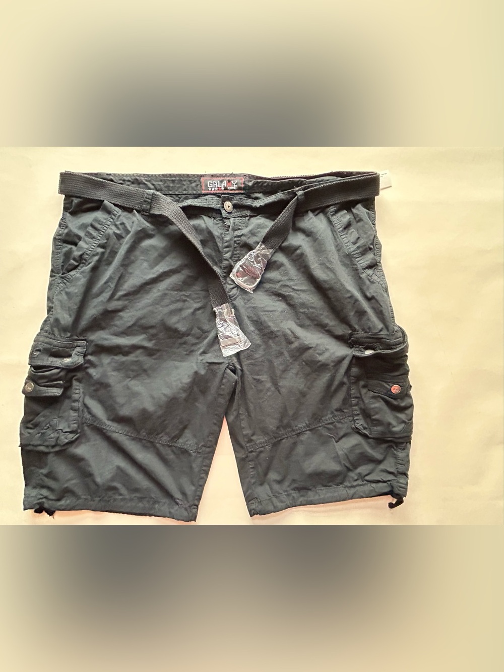 NEW GALAXI Men's Dark black Cargo Shorts with Belt - Unbranded SIXE 48